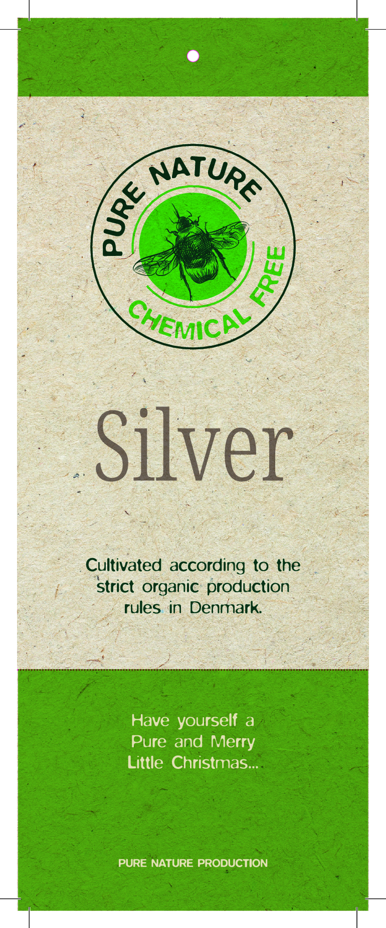 Vorderseite des Etiketts für Silber-Qualität